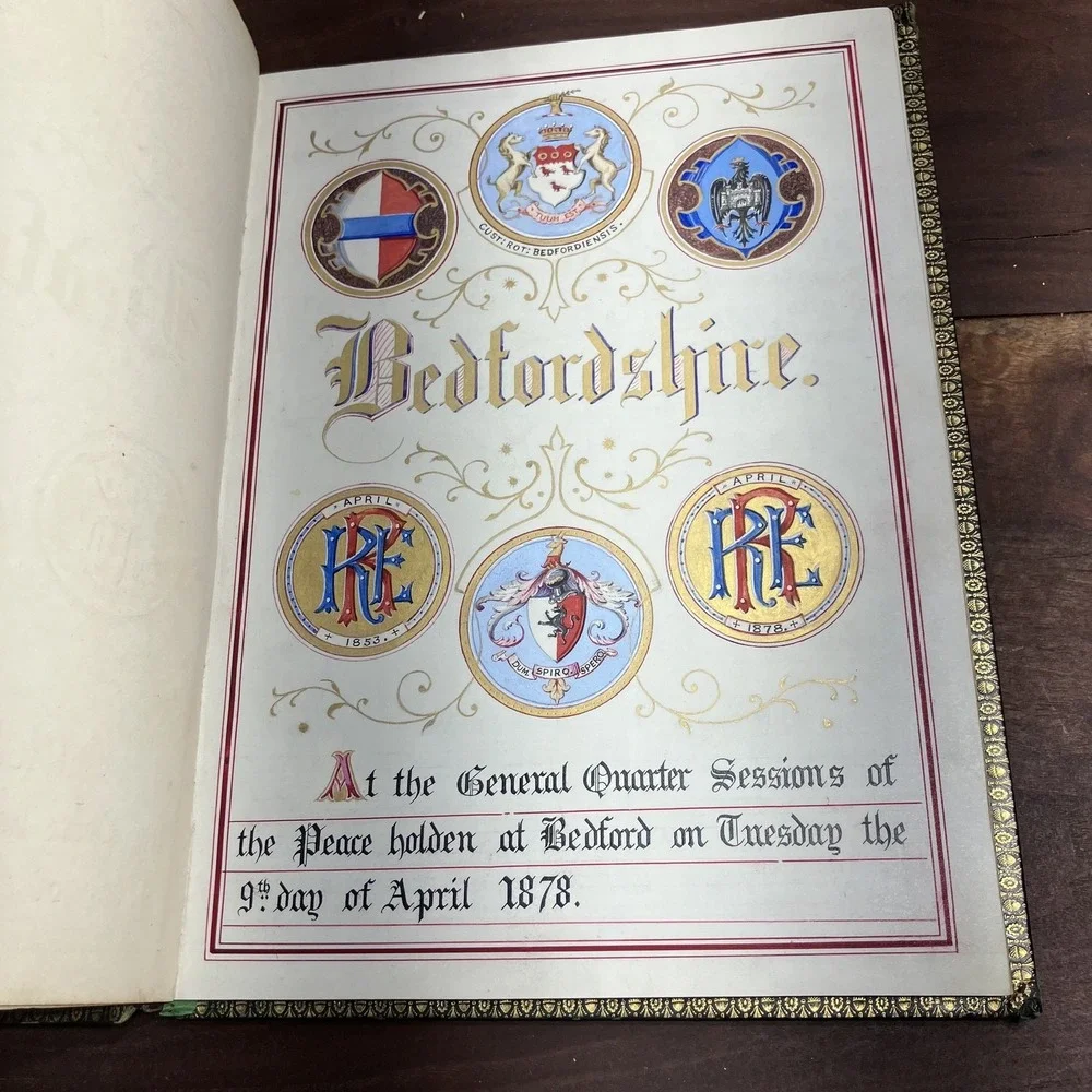 Vintage 1878 Testimonial Book Robert Evan Roberts Bedford County Prison England